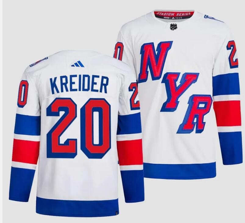 Men New York Rangers #20 Kreider 2024 Hockey Stadium Series White Jersey